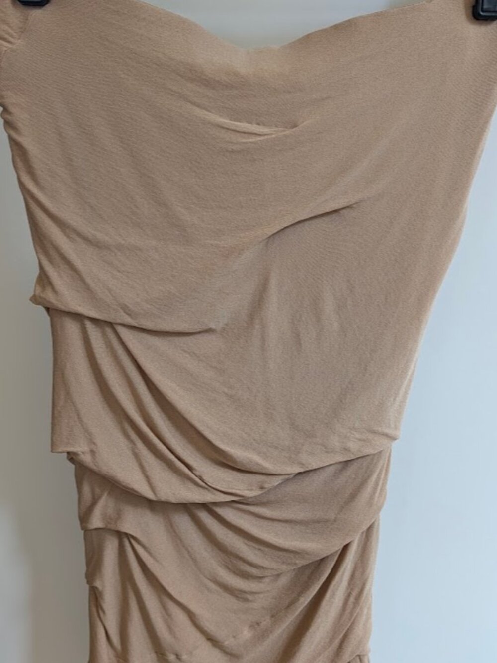 TOM FORD Ruched Draped Jersey Skirt Nude Beige IT 42 US 6 Made Italy with tags